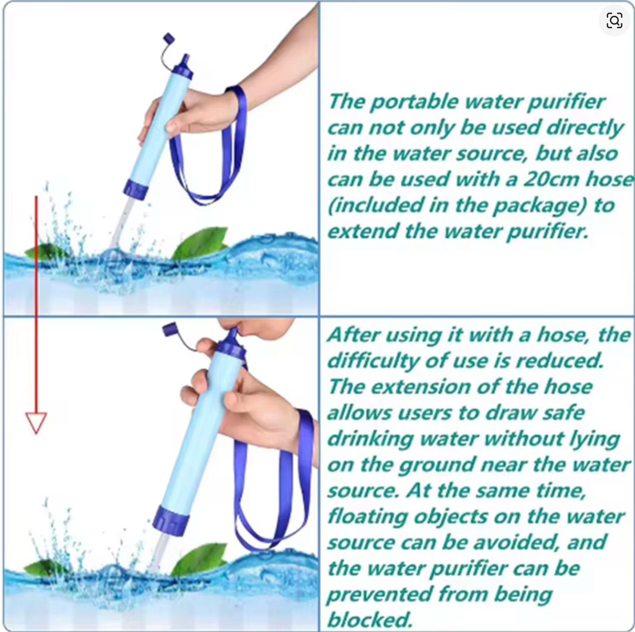 Filtre à eau survie portable