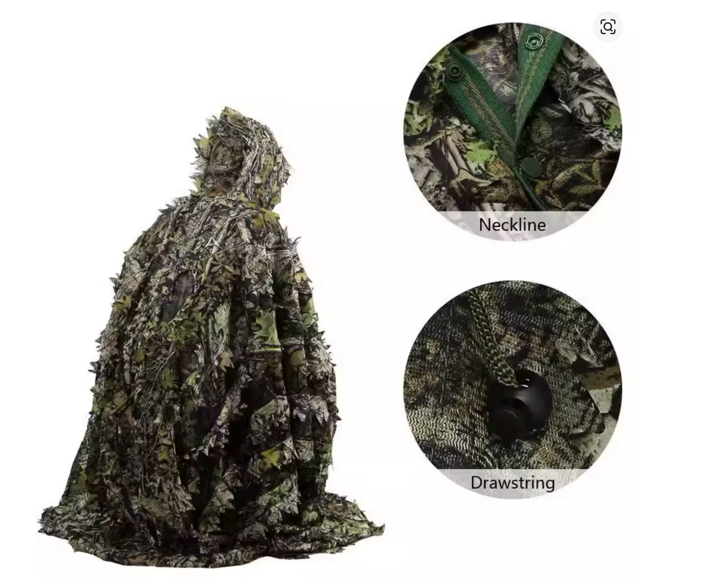 Poncho camouflage feuillage 3D