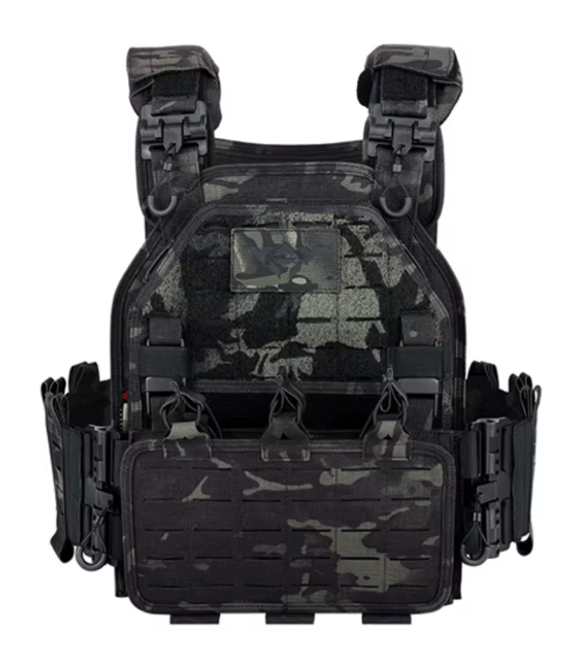 Gilet porte-plaques tactique noir