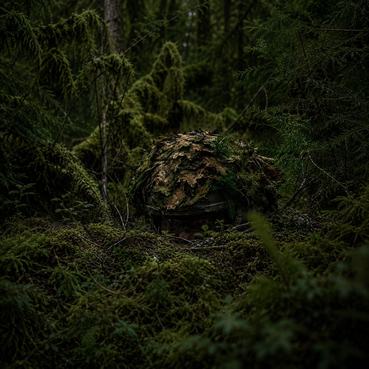 Couvre-casque camouflage feuillage